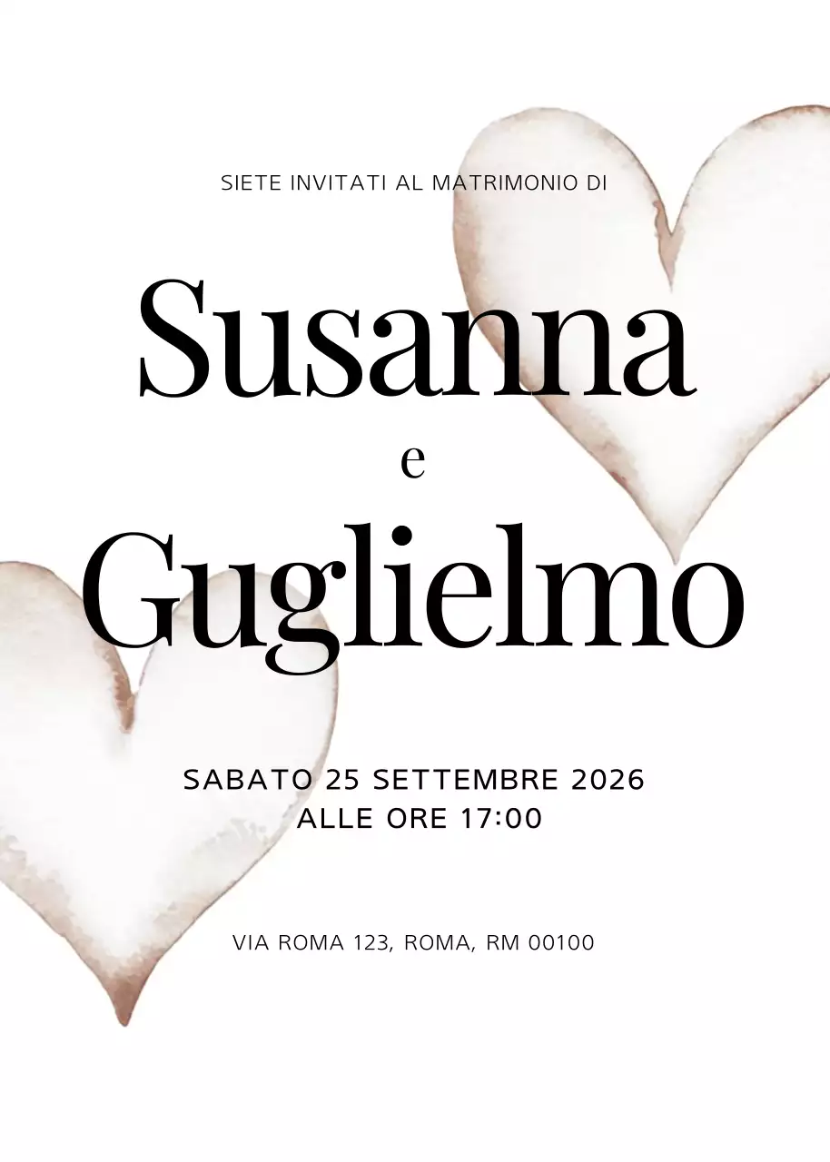 Invito di nozze semplice beige