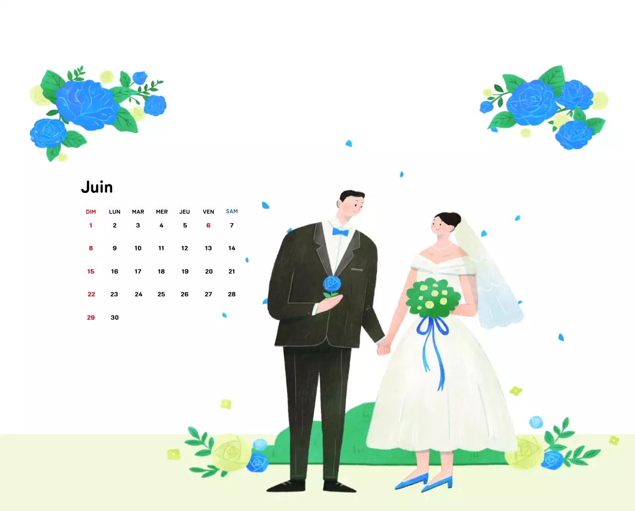Calendrier du Nouvel An avec illustrations chaleureuses