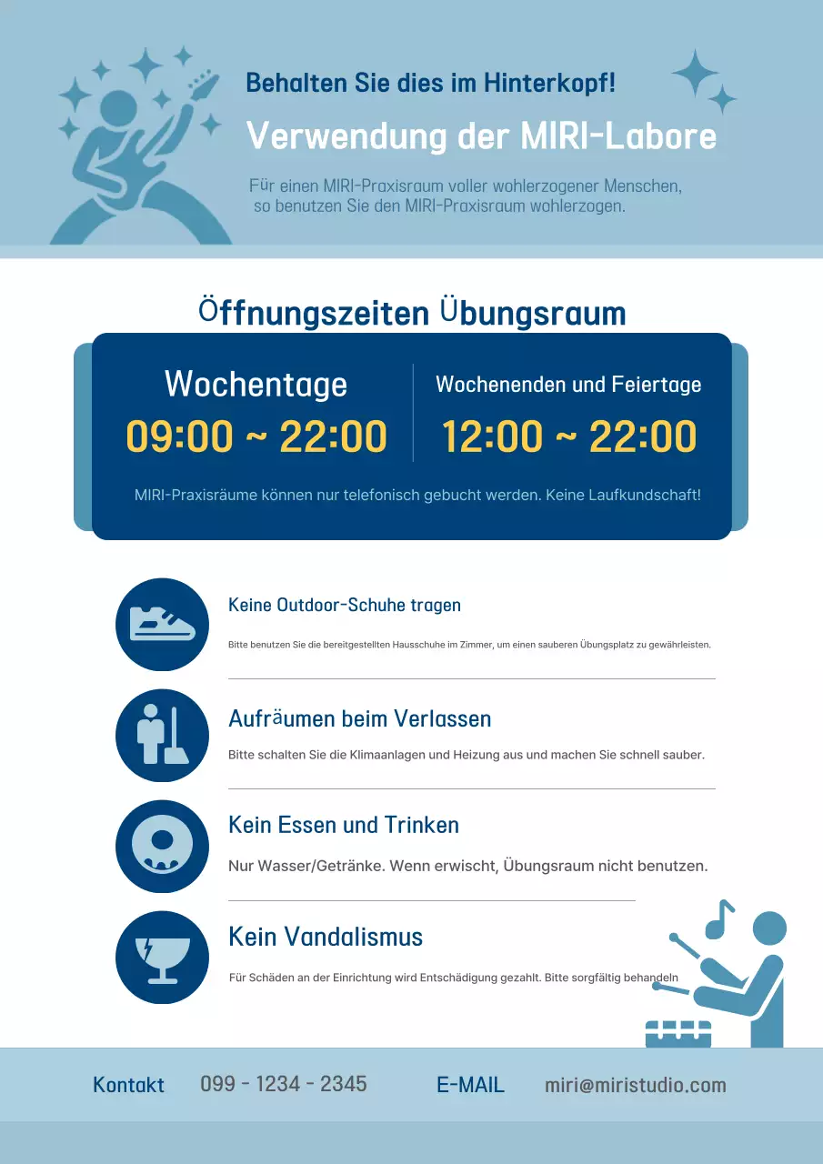 Hellblau und Blau Einfacher Laborleitfaden