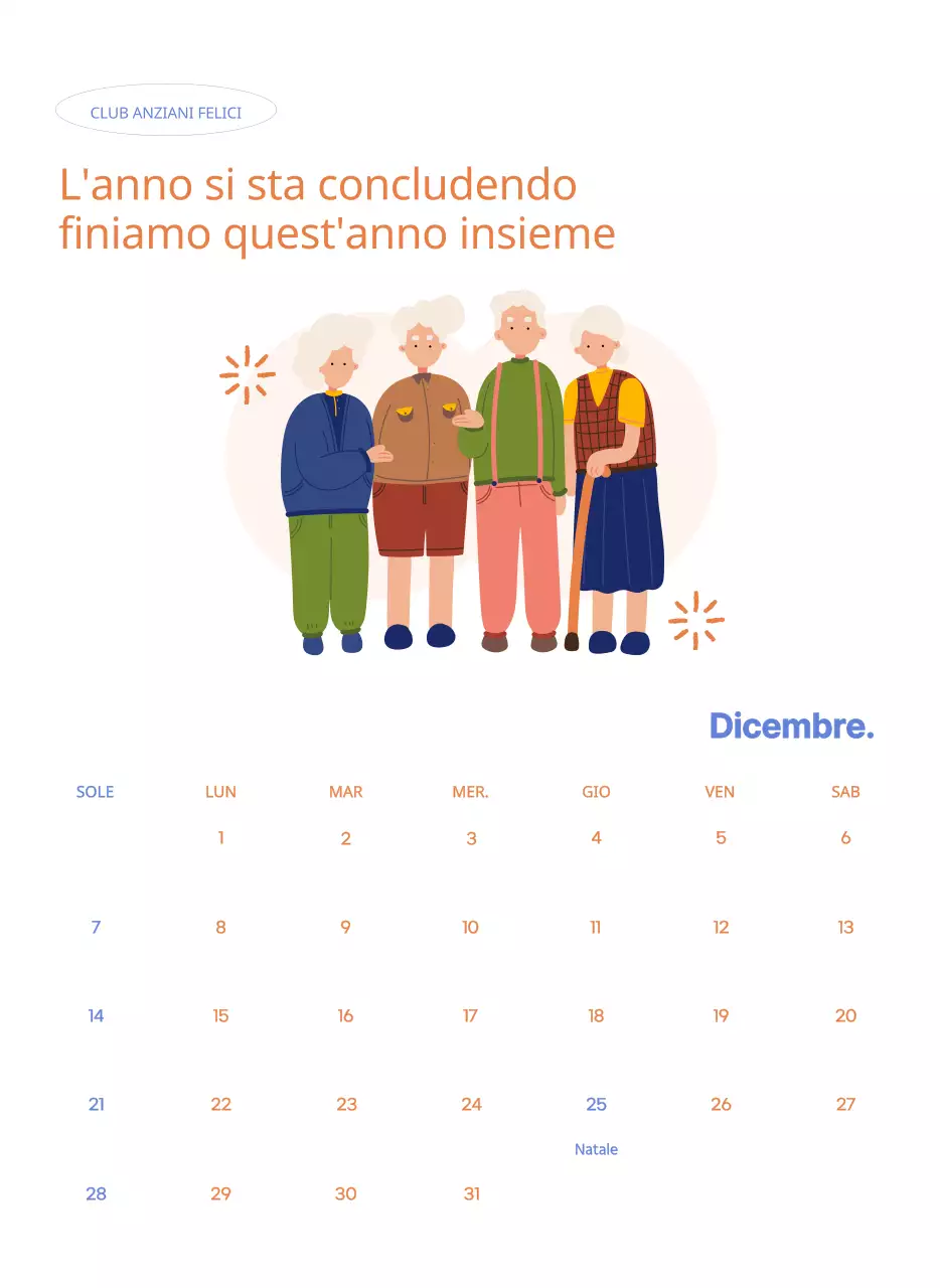 Calendario aziendale con simpatiche illustrazioni