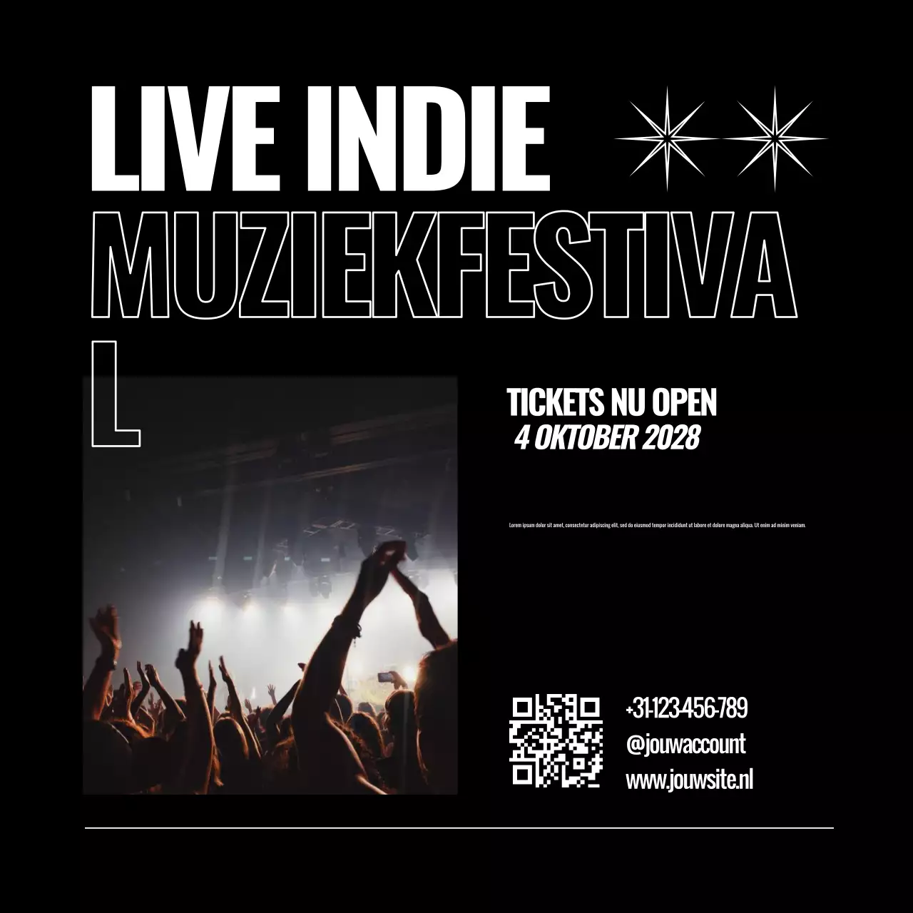 Promotie Zwart Wit Muziekfestival