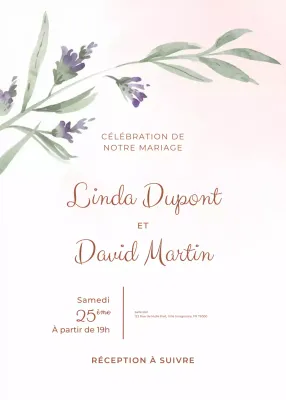 Invitation de mariage beige et élégante