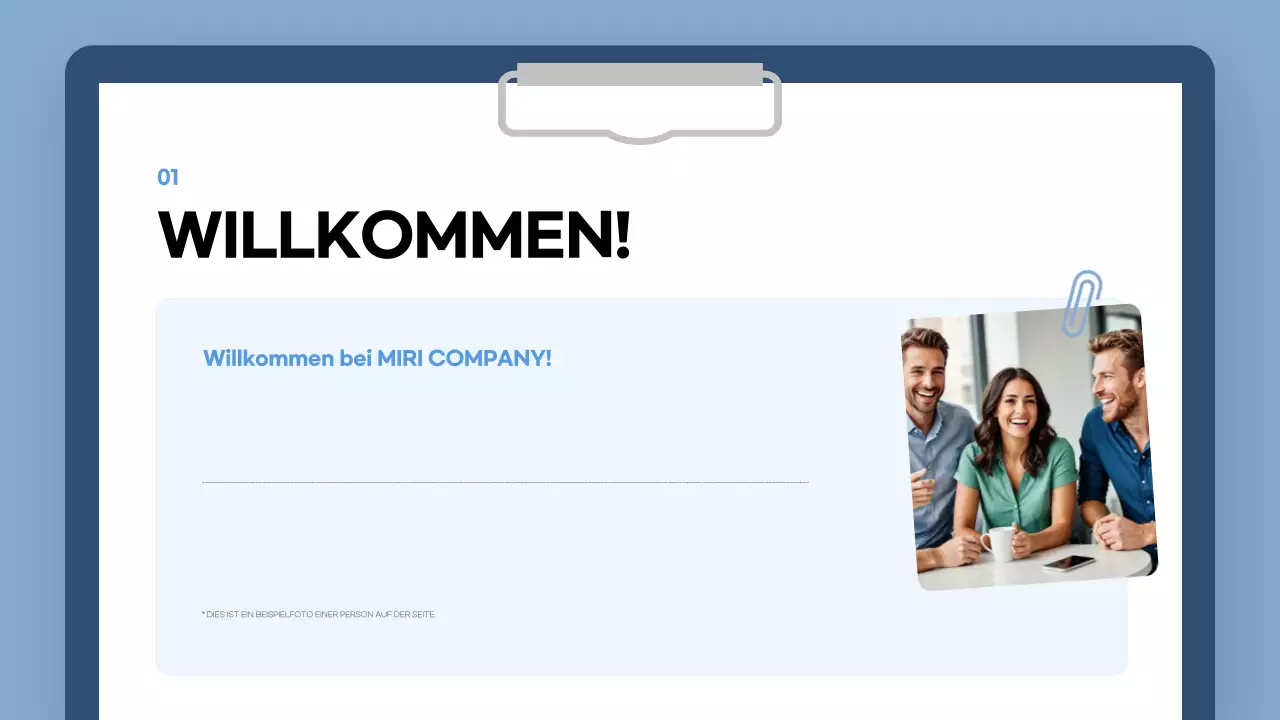 blue modern onboarding guide