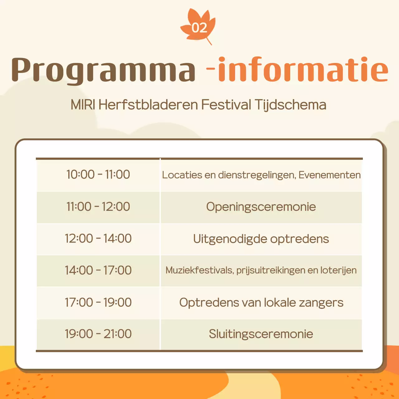 Gids voor het Orange Foliage Festival