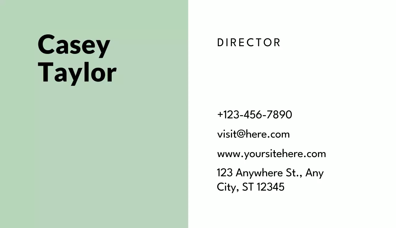 Mint Minimal Business Card