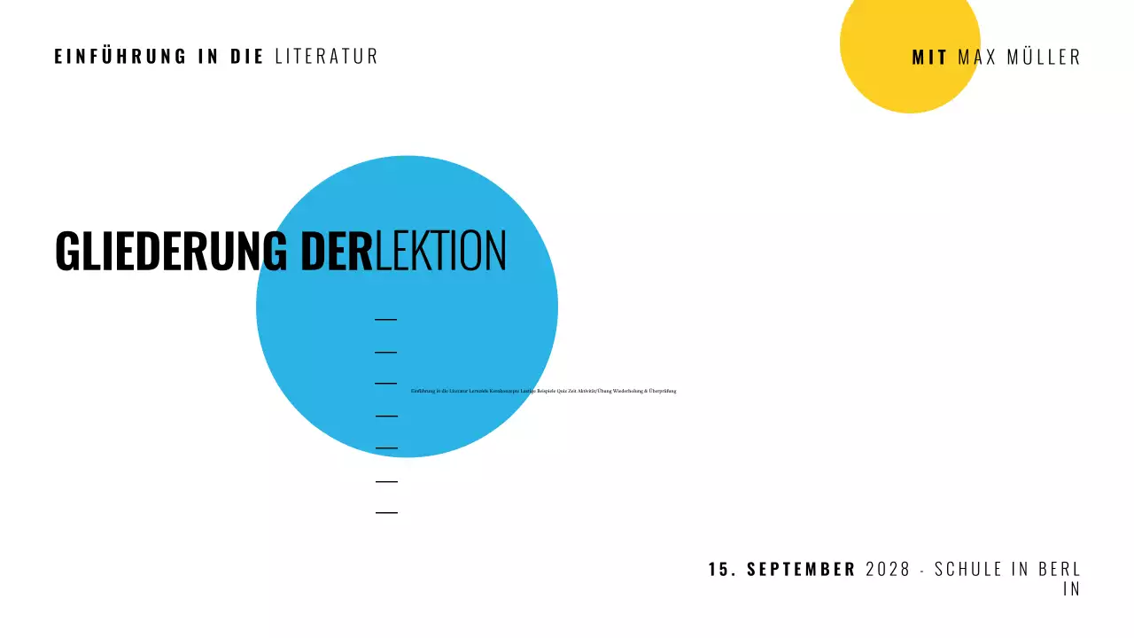 Multicolor-Kurs Präsentation moderner Literatur