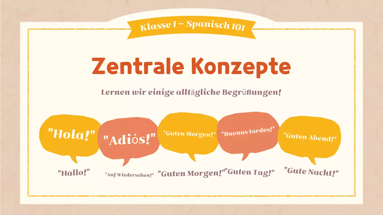 orangefarbener einfacher Sprachkurs