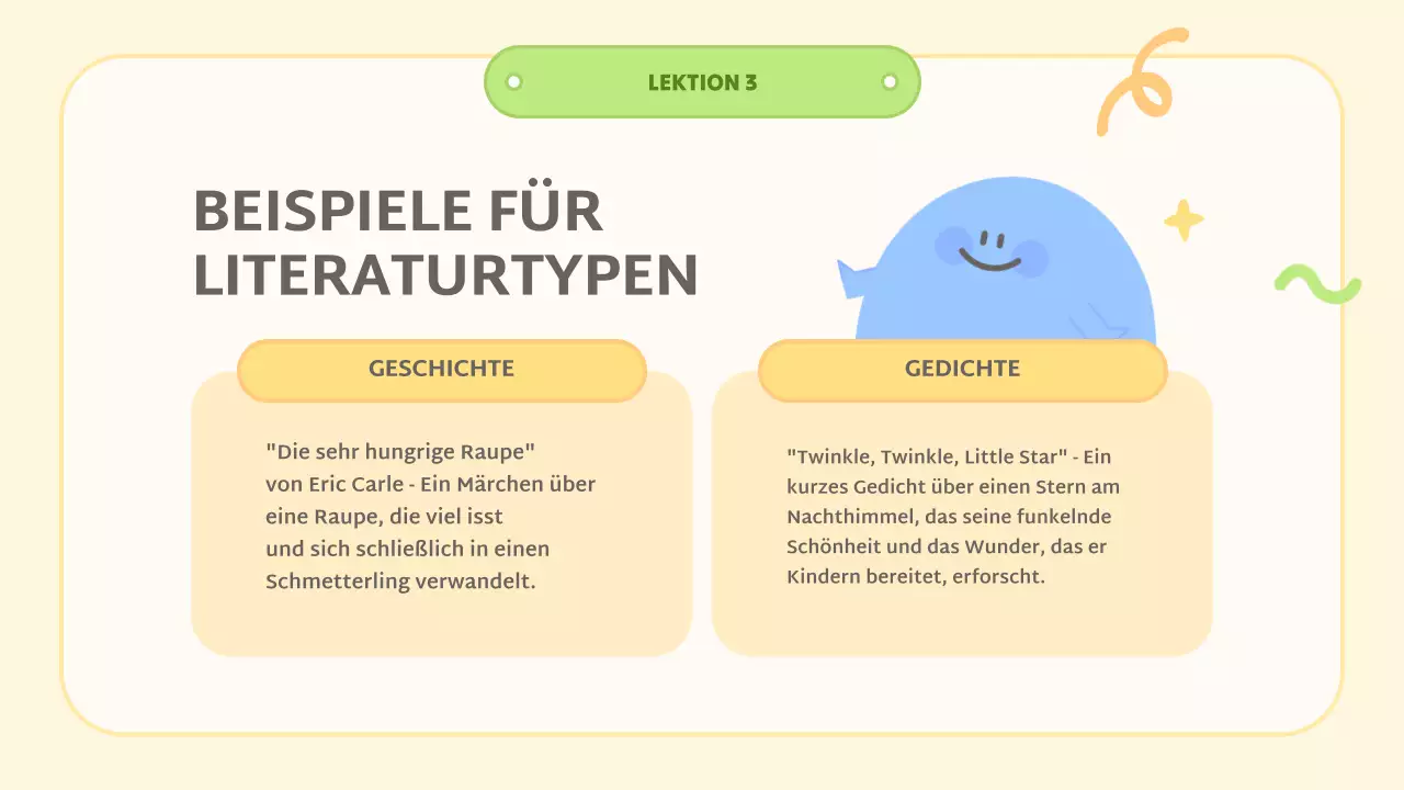 gelbe abstrakte Literaturklasse