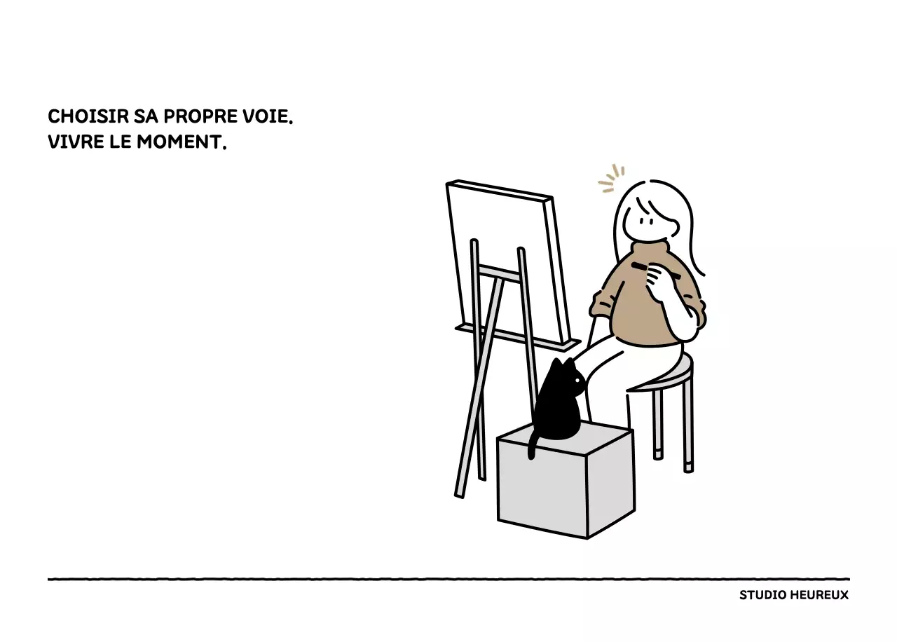 Calendrier illustré avec un joli style de lignes