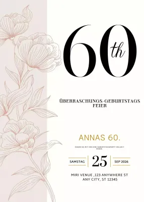 beige elegante Geburtstagseinladung