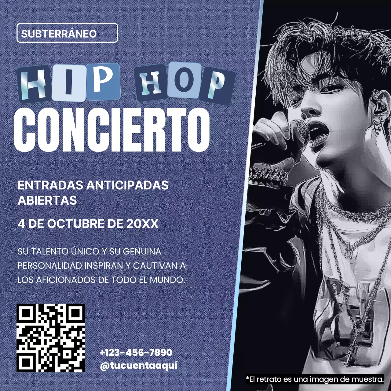 promoción del concierto de blue trendy