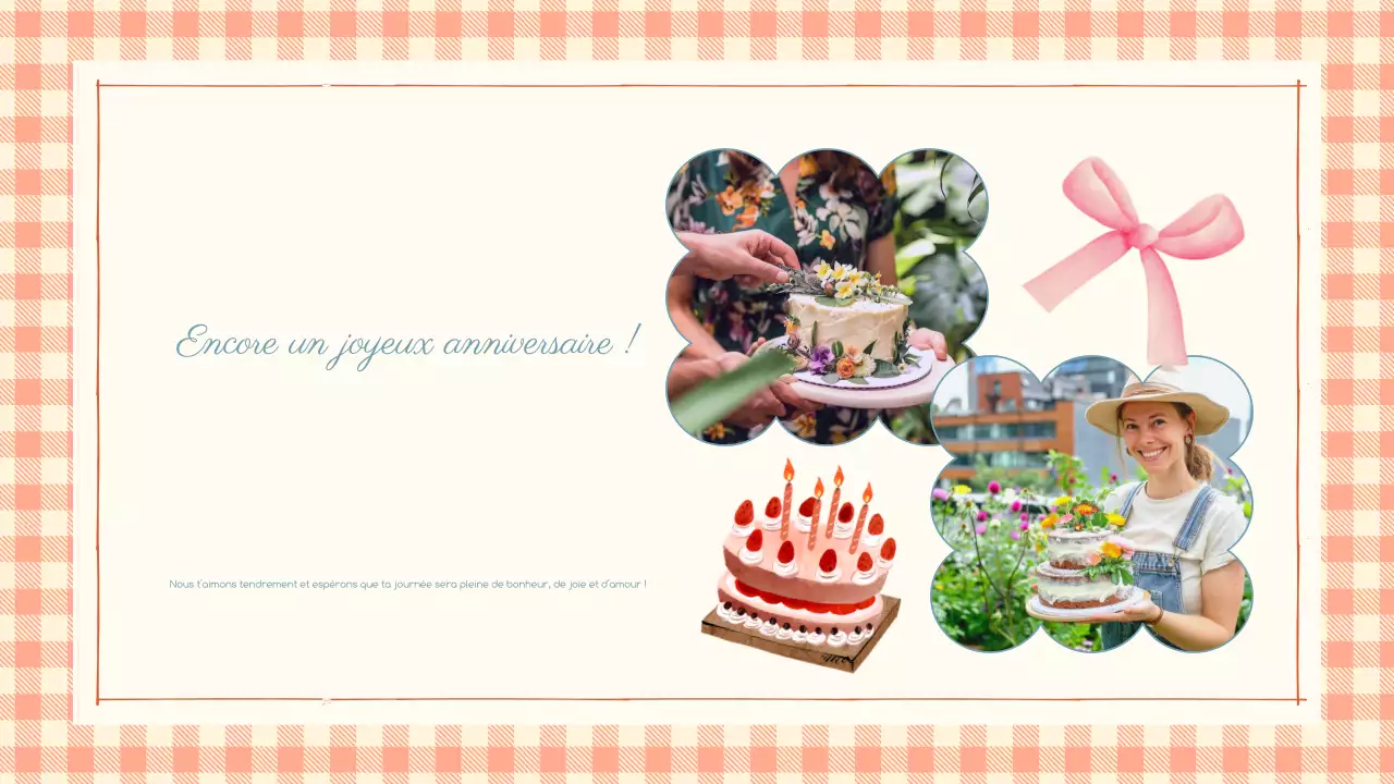 invitation d'anniversaire vintage beige