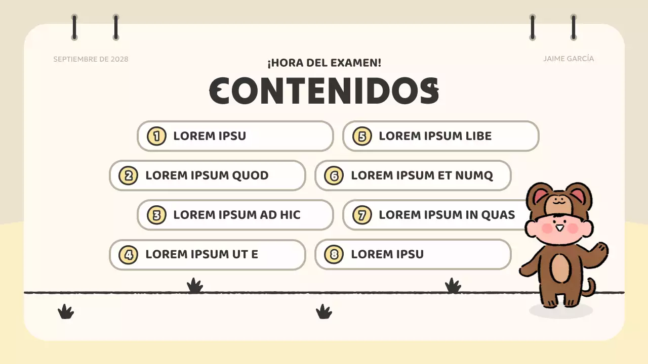 material beige para concursos de animación