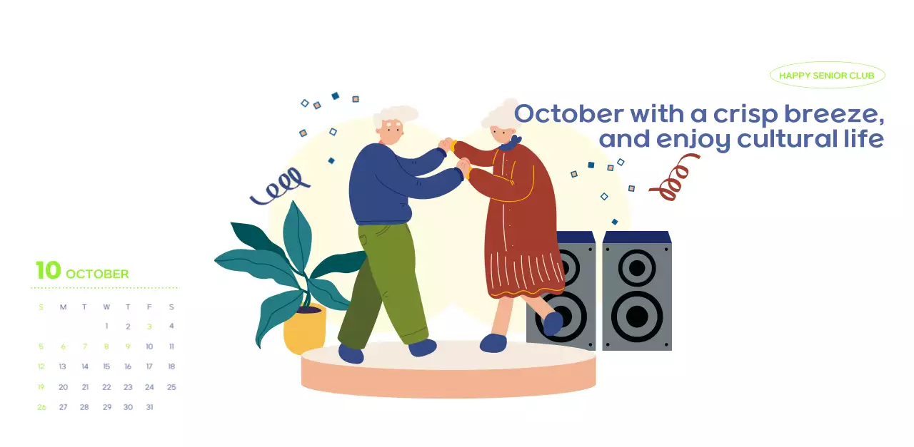 Business calendar with cute illustrations