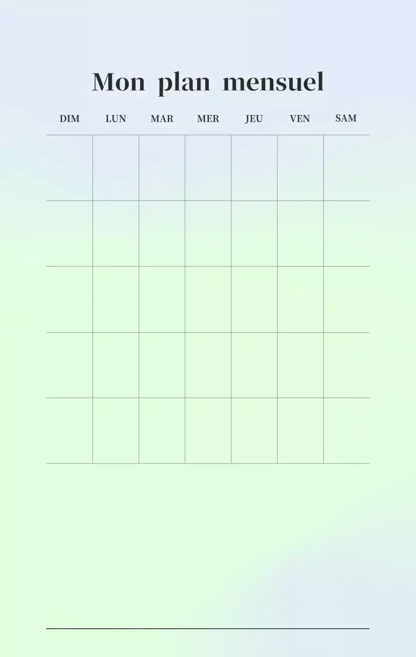 Calendrier minimaliste dégradé