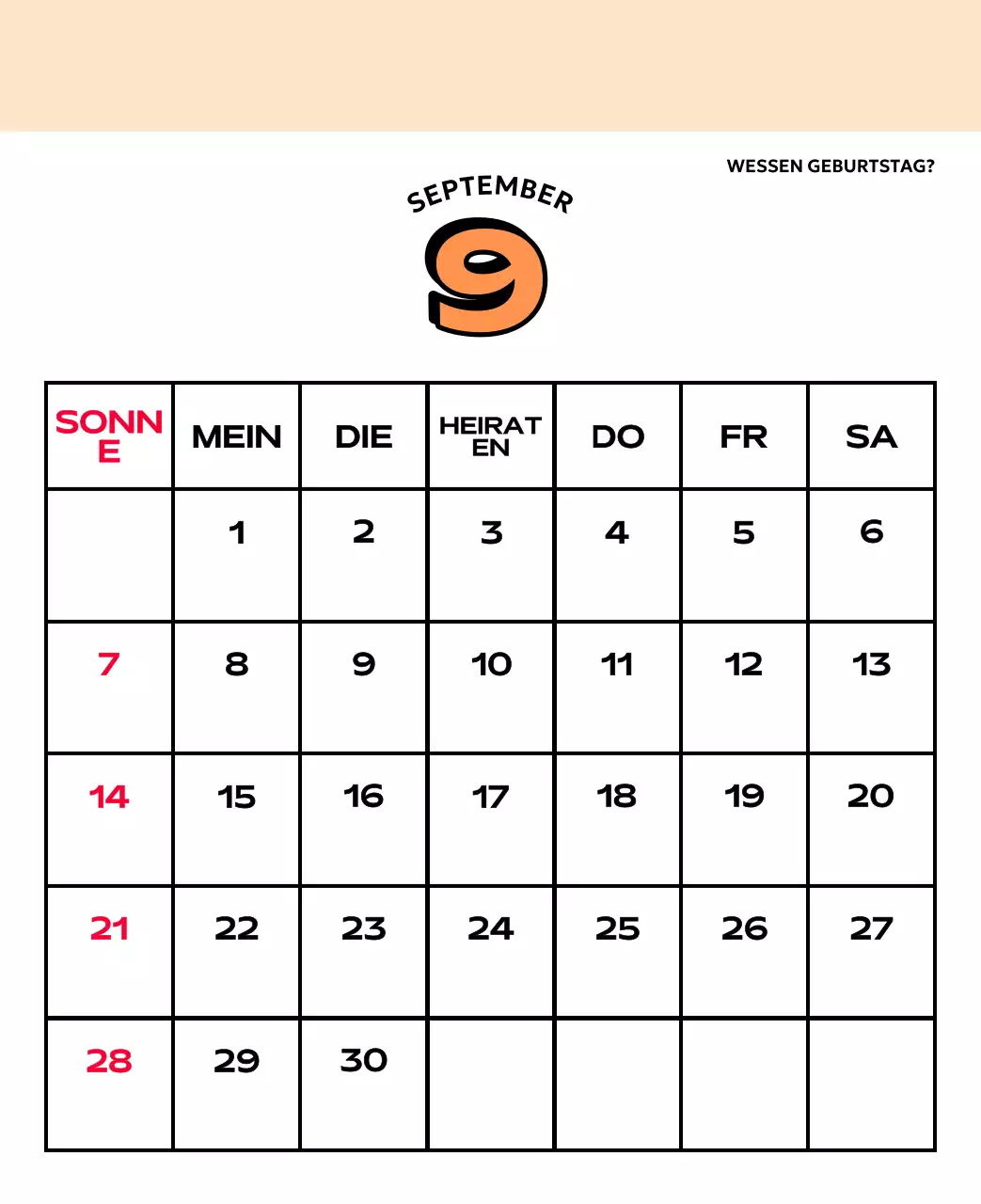 Bunte Kalender mit einer Vielzahl von Retro-Illustrationen