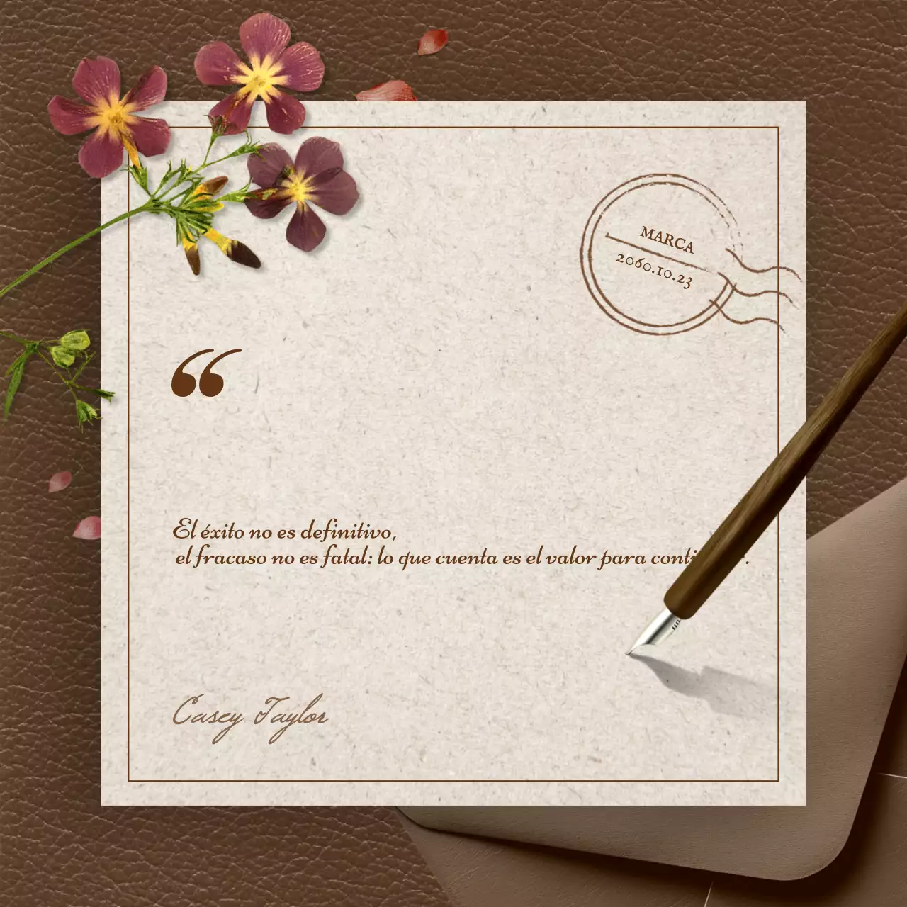 tarjeta de motivación vintage beige