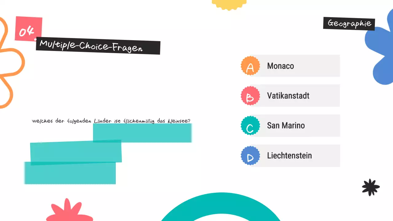 Bunte trendige Quiz-Ankündigung