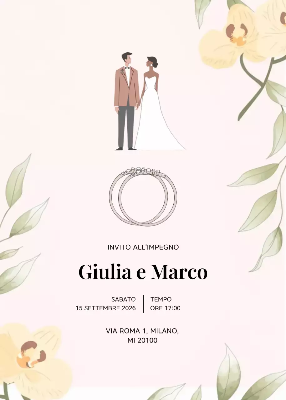 Invito di fidanzamento elegante beige