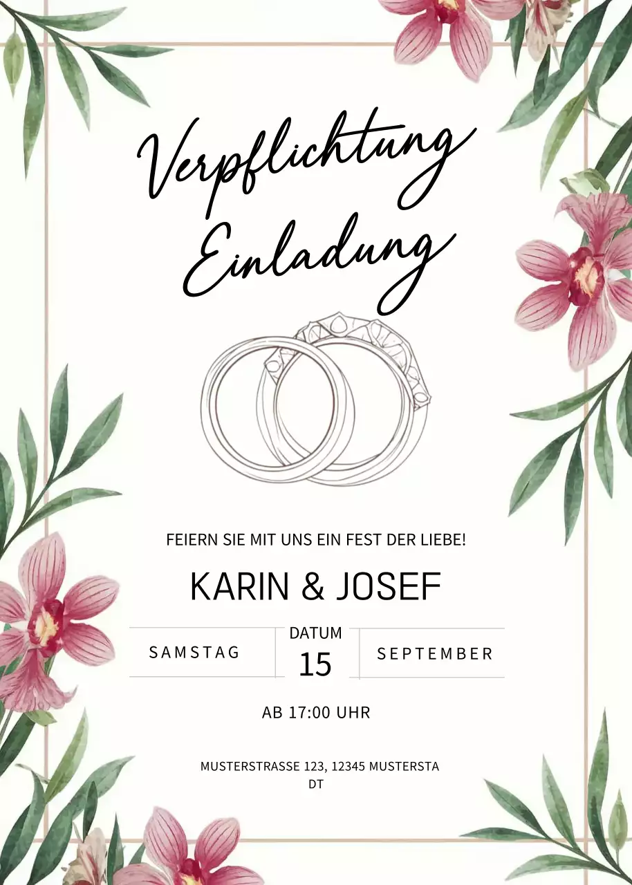 Weiß Elegante Verlobungseinladung