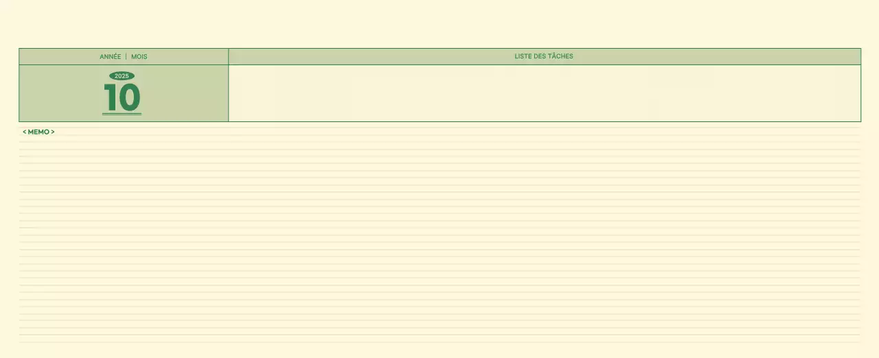 Calendrier mural SAT D-Day concept notepad en vert et jaune clair