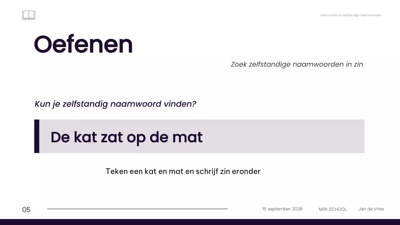 Professioneel minimalistisch 1e graad grammatica lesmateriaal