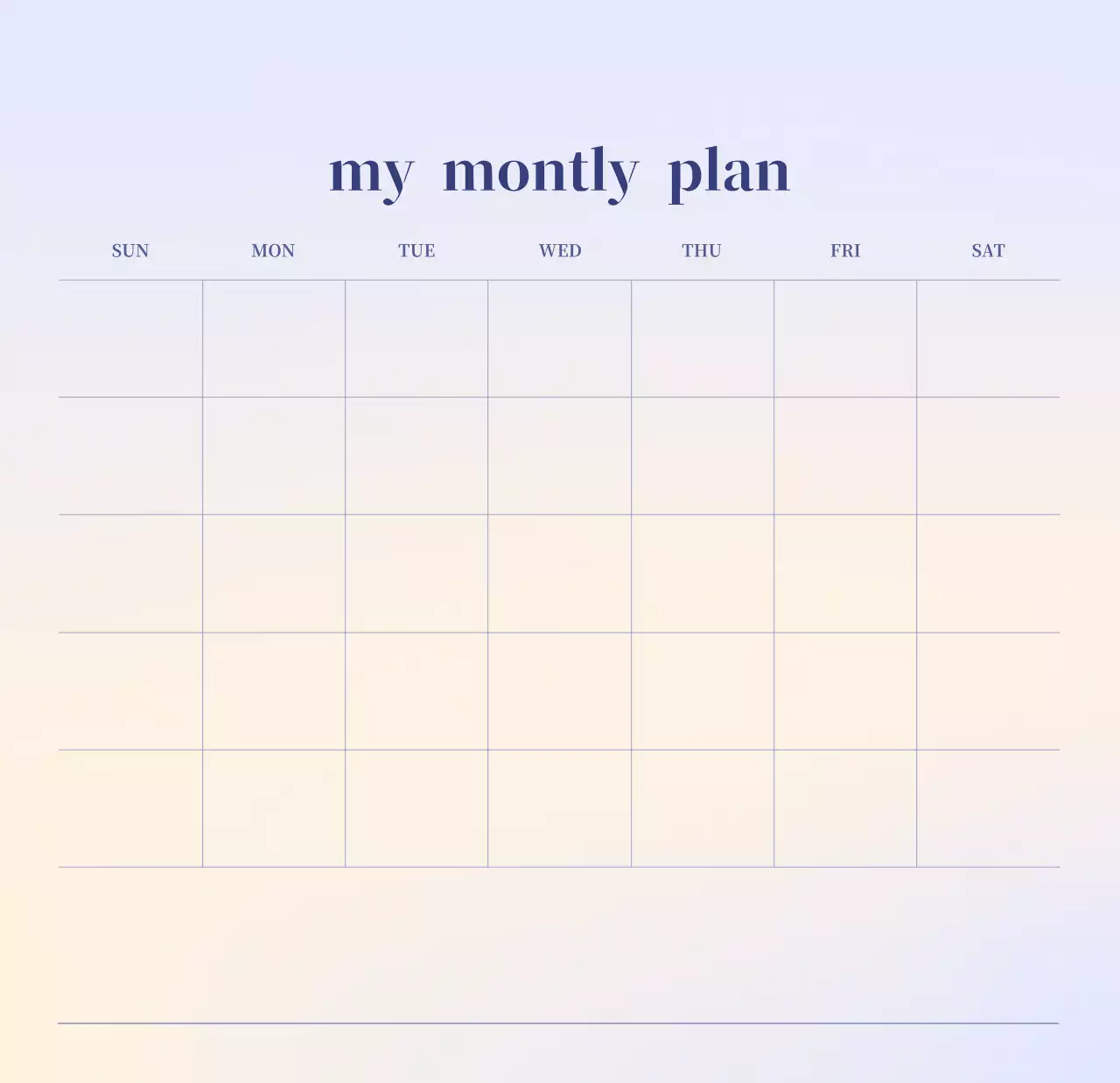 Gradient Minimalist Calendar