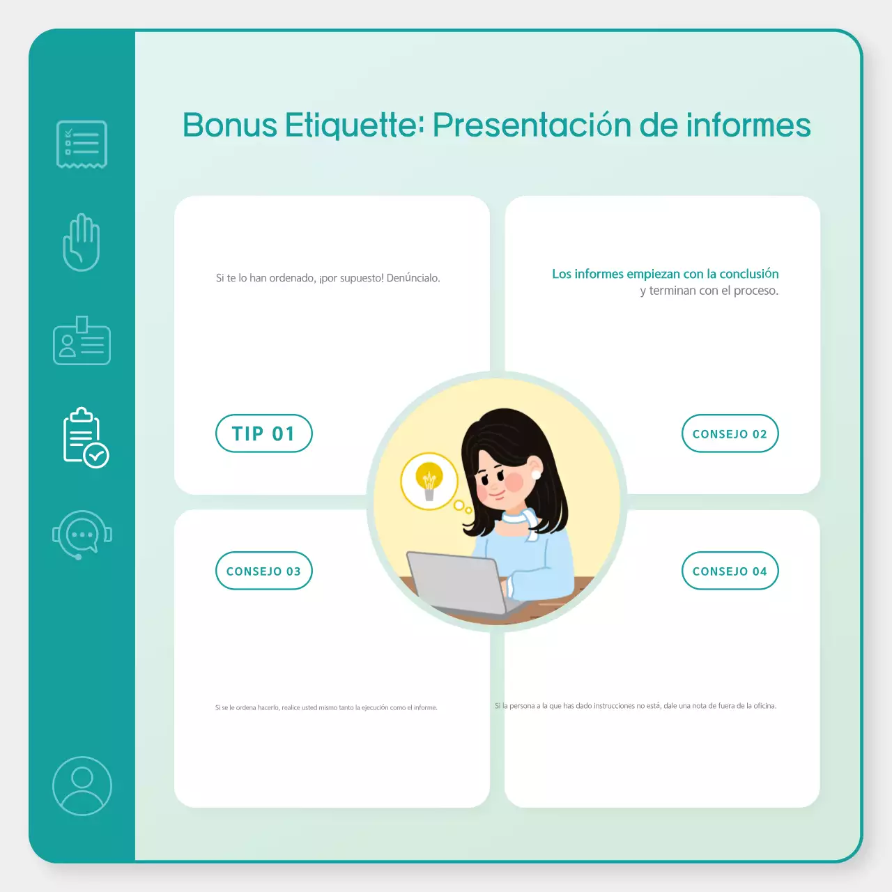 Formación en etiqueta en el lugar de trabajo Mint Simple