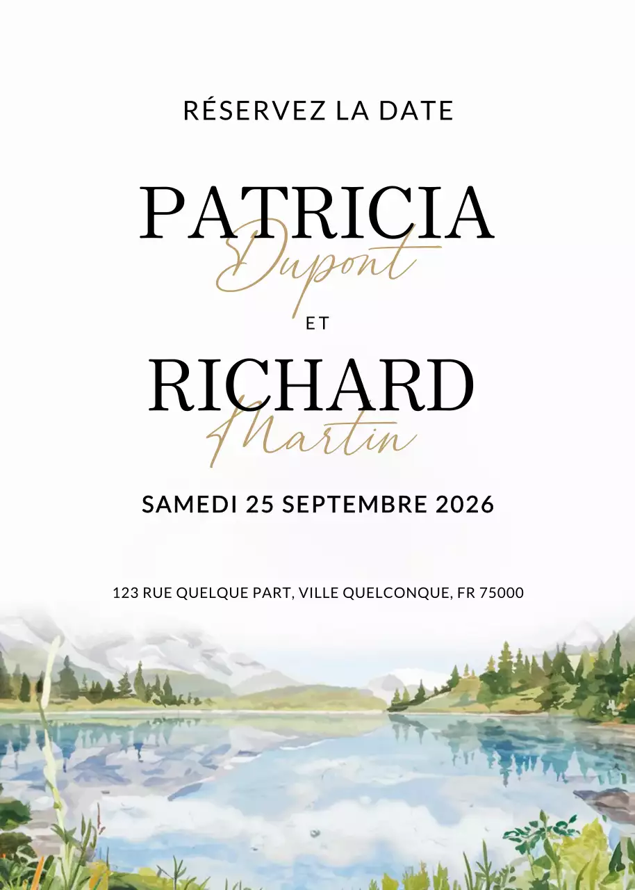 Invitation de mariage élégante et blanche