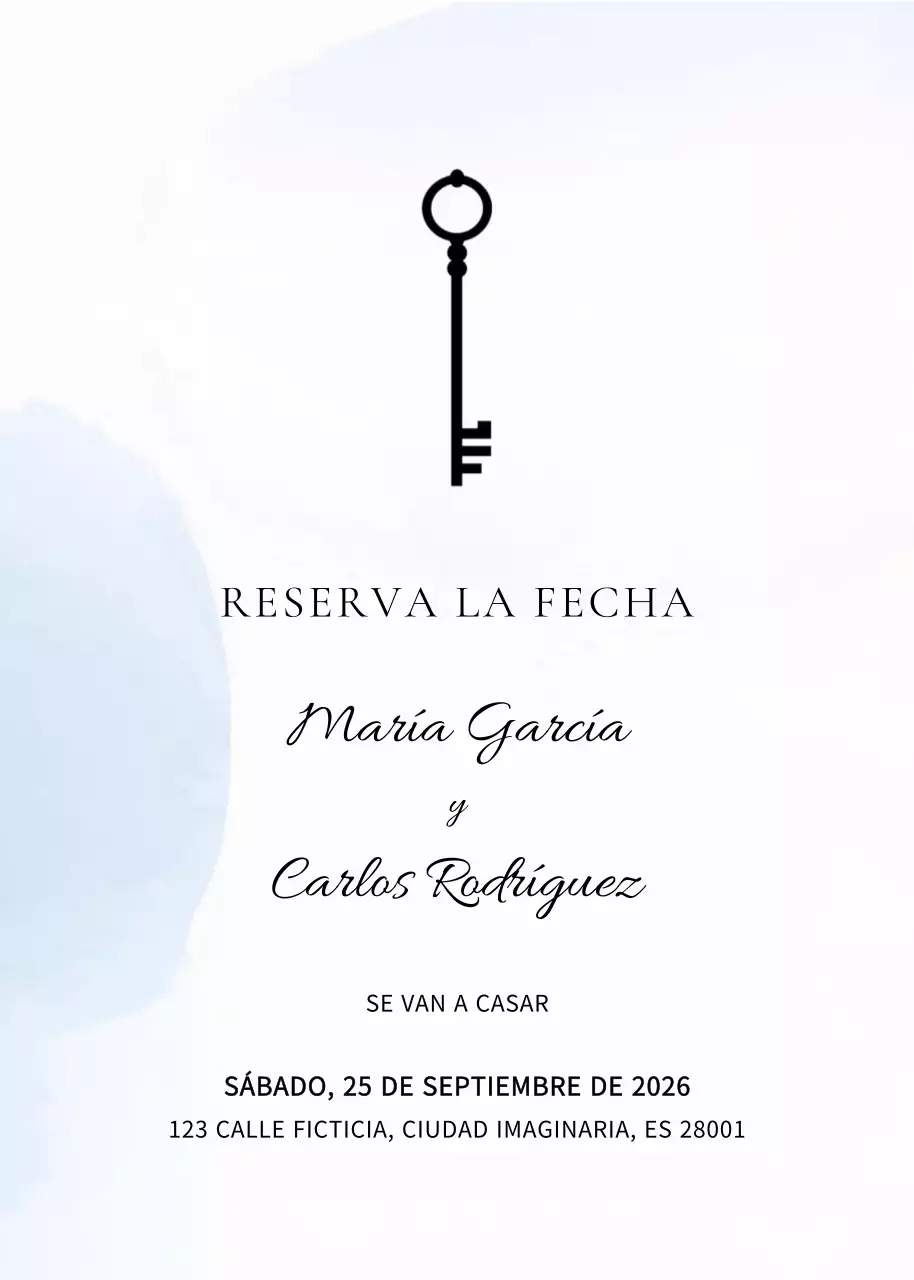 Invitación de boda minimalista en blanco