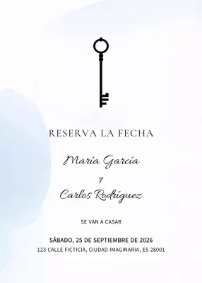 Invitación de boda minimalista en blanco