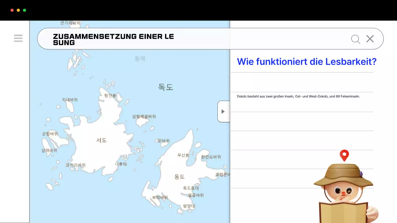 Förderung der einfachen Erkundung von Dokdo in Blau