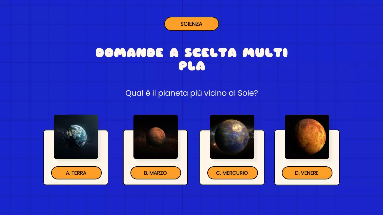 Presentazione della scuola con Quiz giocosi blu