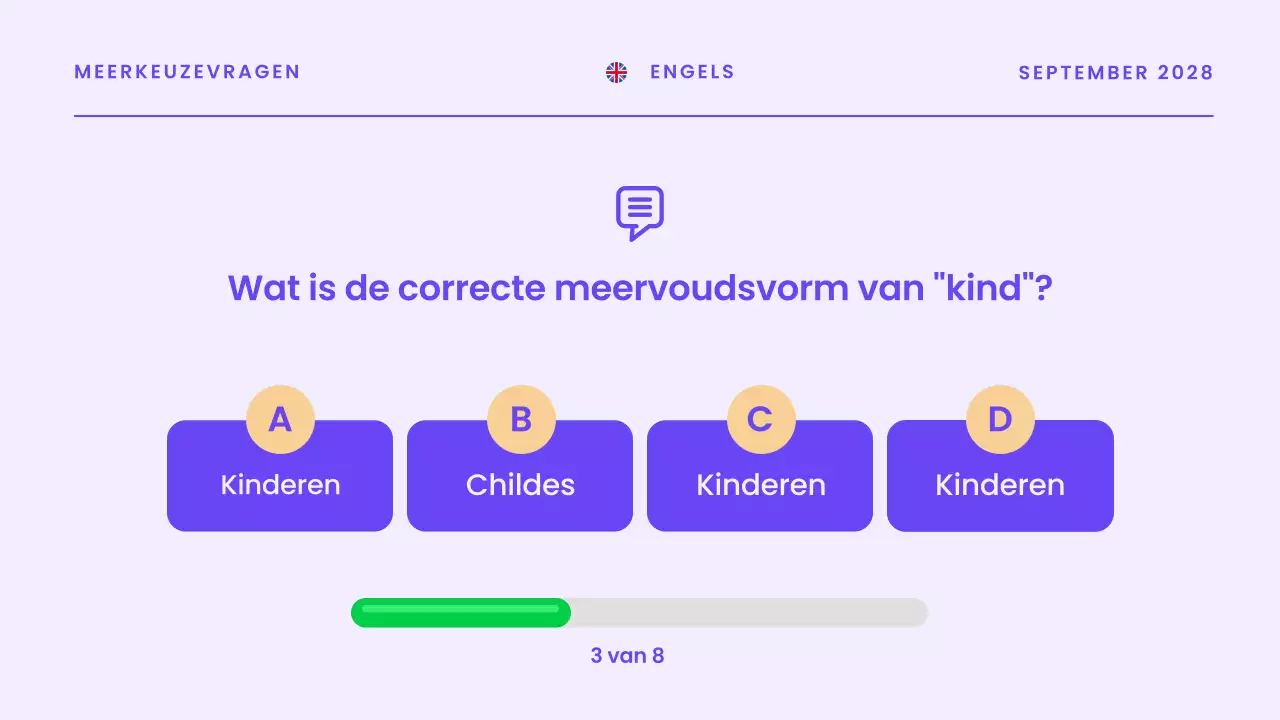 Blauwe moderne quiz aankondigingspresentatie