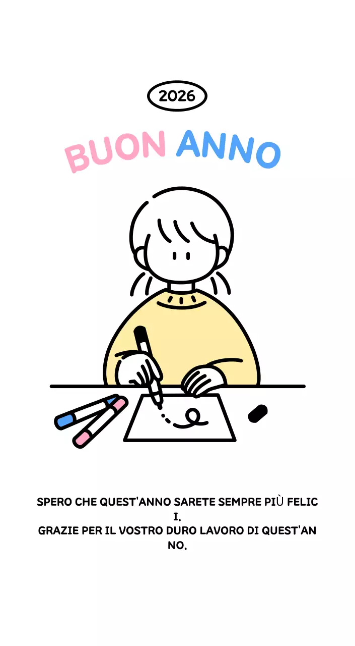 Calendario illustrato con un grazioso stile di linee