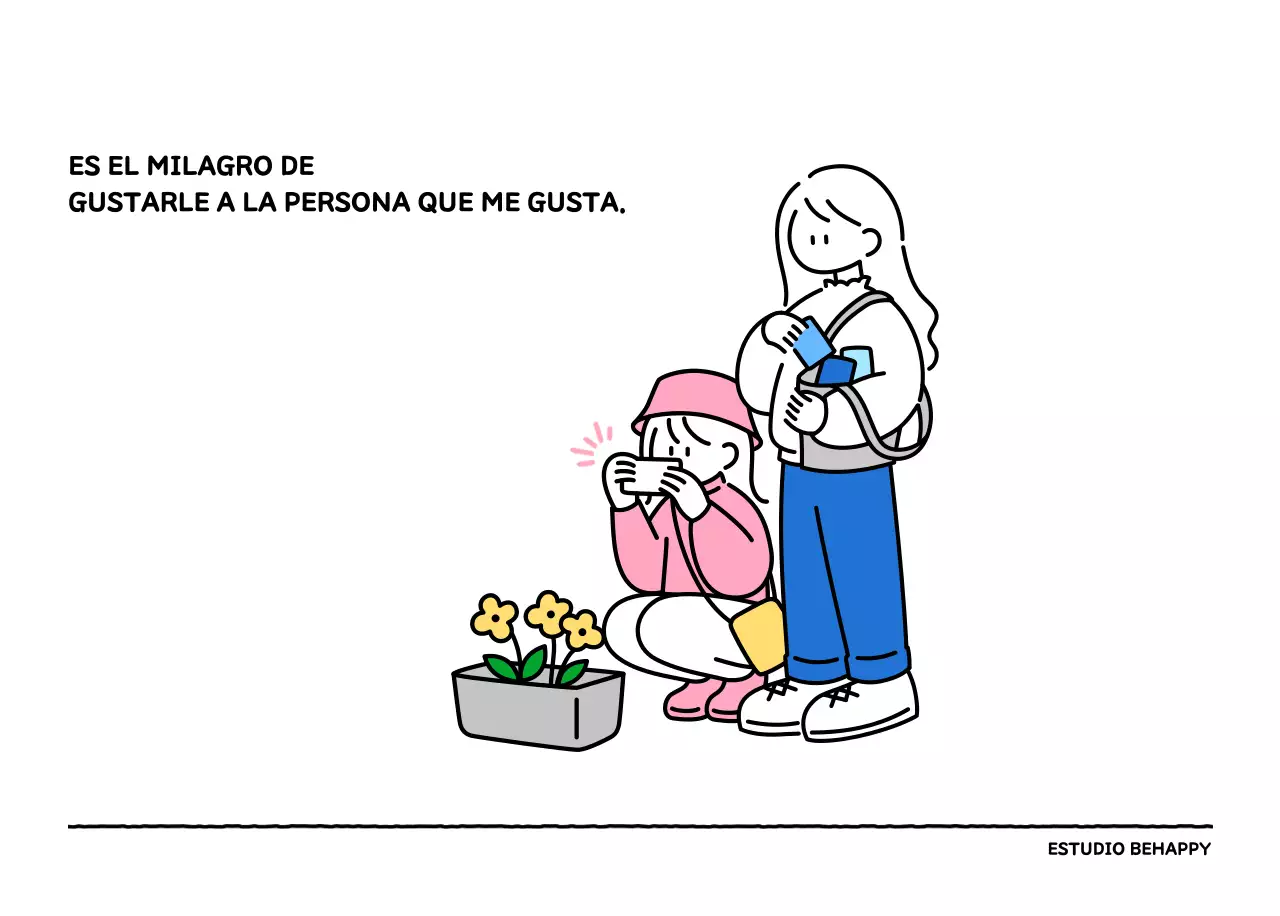 Calendario ilustrado con un bonito estilo de líneas