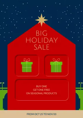 Red Simple Holiday Promotion Poster