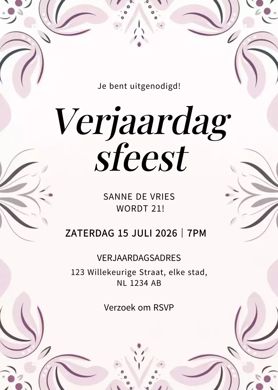 Witte elegante huwelijksuitnodiging