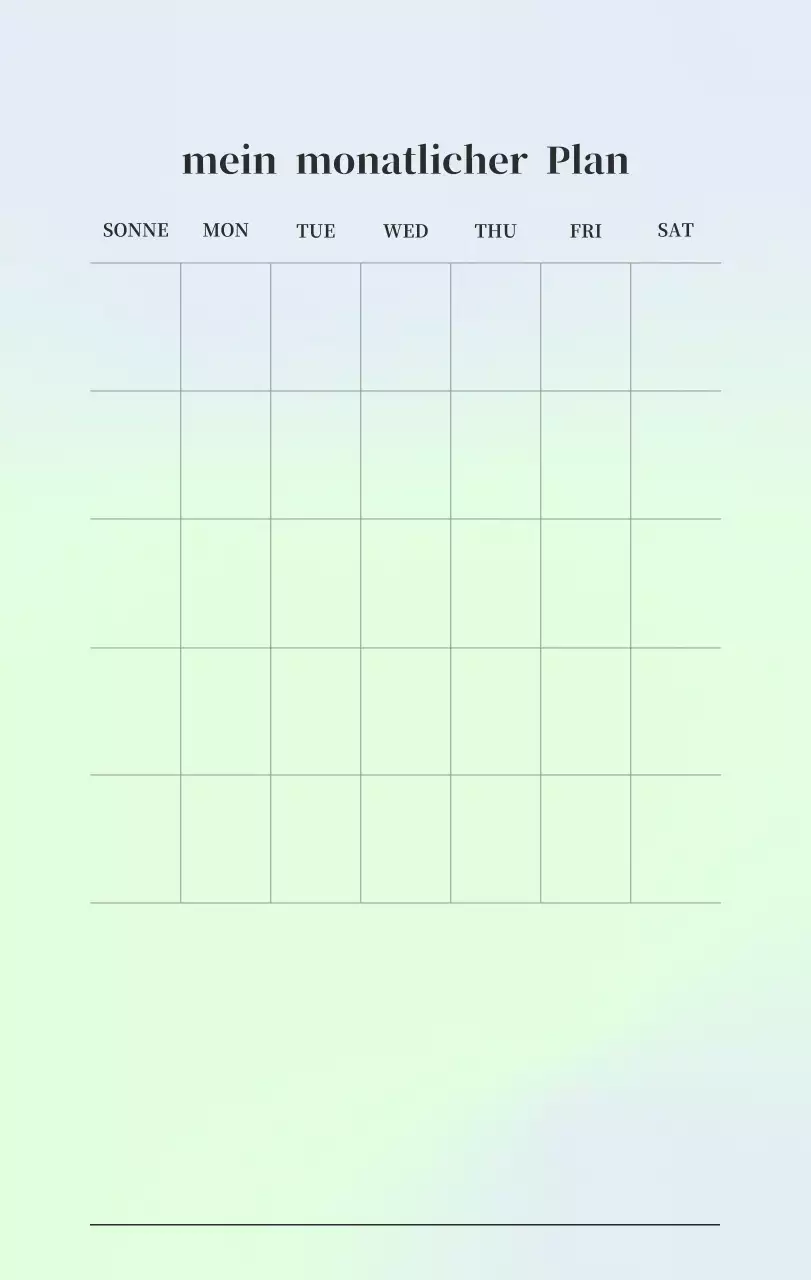 Minimalistischer Kalender mit Farbverlauf