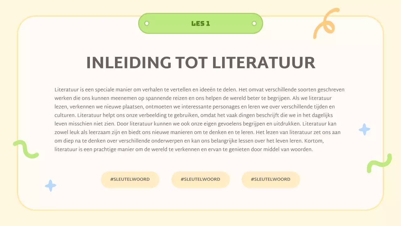 gele abstracte literatuurles