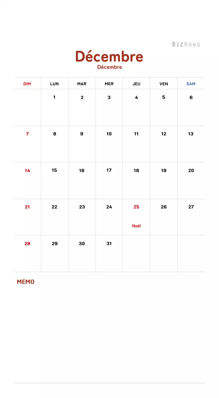 Calendrier du Nouvel An avec illustrations chaleureuses