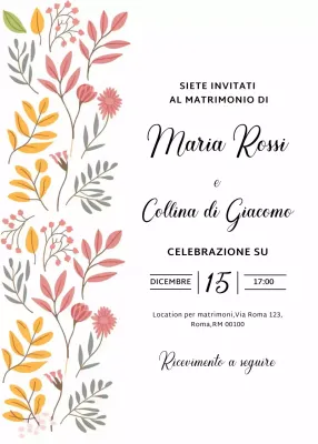 invito di nozze floreale beige