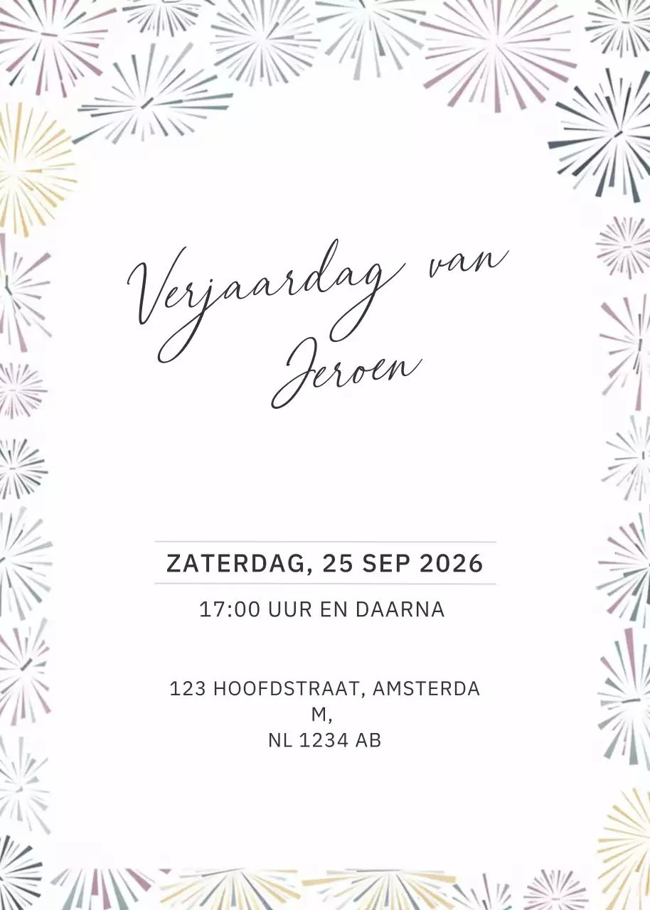 Kleurrijke elegante verjaardagsuitnodiging