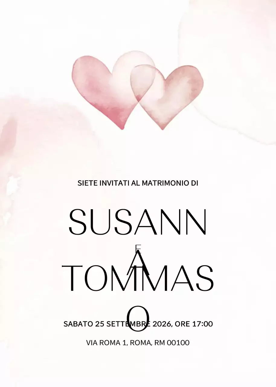 Invito a nozze elegante rosa