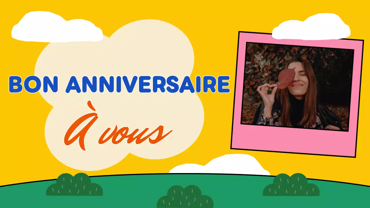 présentation d'anniversaire rétro jaune