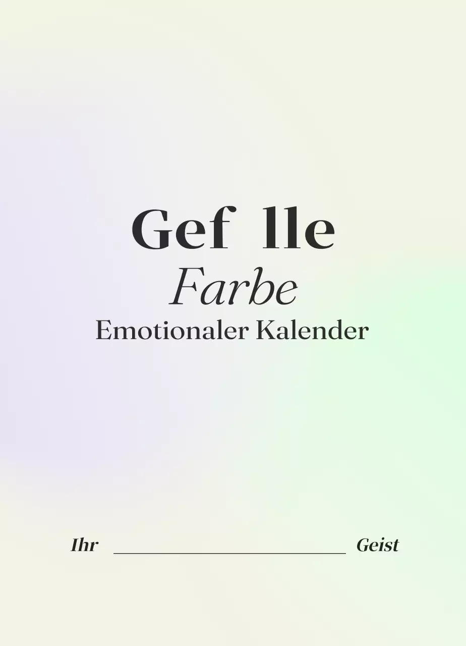 Minimalistischer Emotionskalender mit Farbverlauf