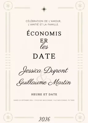 invitation de mariage beige et élégante