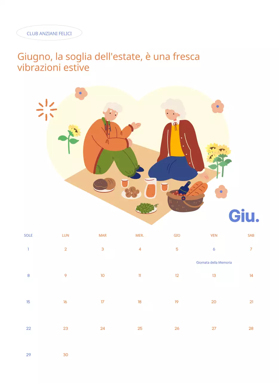 Calendario aziendale con simpatiche illustrazioni