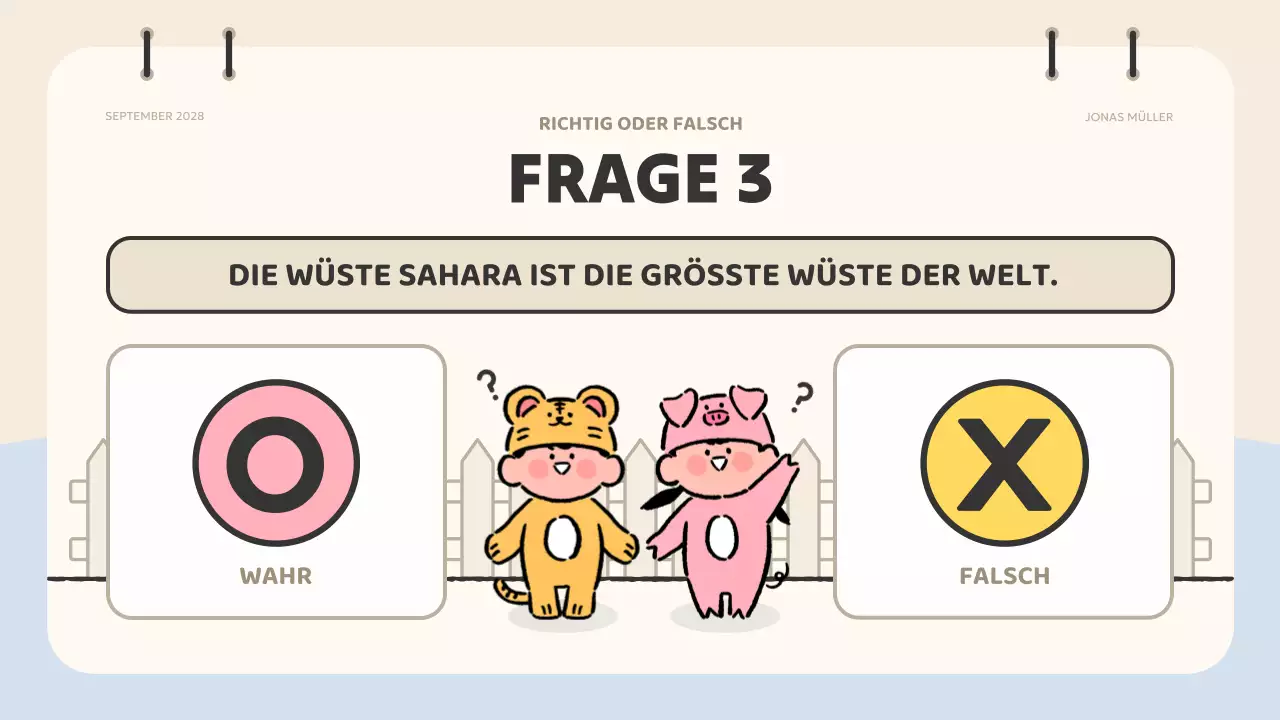 beige animation quiz material