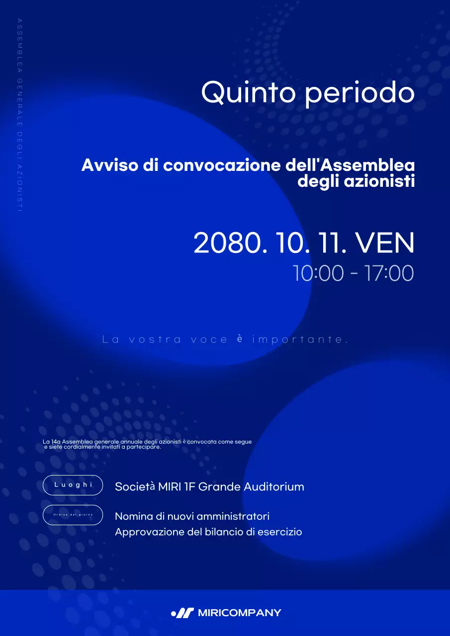 Assemblea degli azionisti di Blue Modern